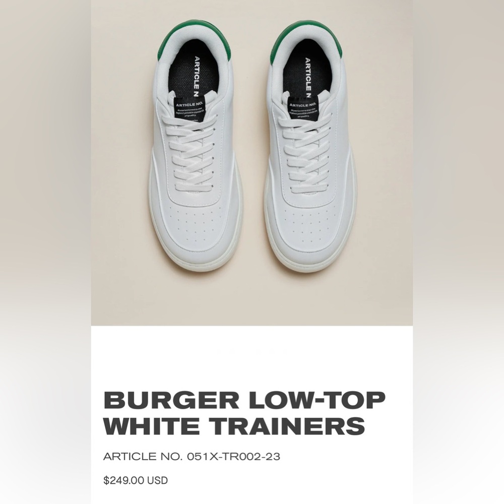 Burger Low-Top Men’s White/Green Trainers